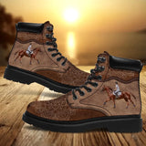 Personalized Upload Your Horse Photo Leather Boots Printed VQ23933