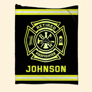 Personalized Retired Firefighter Custom Name Sherpa or Fleece Blanket Printed QTKH23939