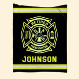 Personalized Retired Firefighter Custom Name Sherpa or Fleece Blanket Printed QTKH23939