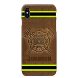 Personalized Firefighter Custom Name Leather Phonecase Printed KVH23949