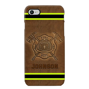 Personalized Firefighter Custom Name Leather Phonecase Printed KVH23949