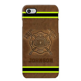 Personalized Firefighter Custom Name Leather Phonecase Printed KVH23949