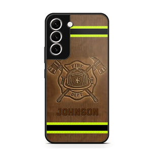 Personalized Firefighter Custom Name Leather Phonecase Printed KVH23949