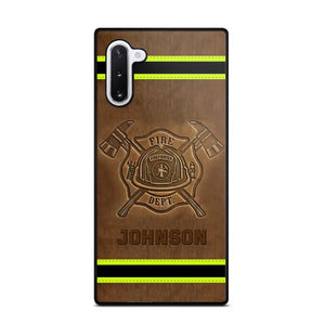 Personalized Firefighter Custom Name Leather Phonecase Printed KVH23949