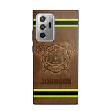 Personalized Firefighter Custom Name Leather Phonecase Printed KVH23949