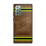 Personalized Firefighter Custom Name Leather Phonecase Printed KVH23949