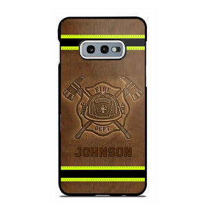 Personalized Firefighter Custom Name Leather Phonecase Printed KVH23949