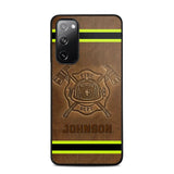 Personalized Firefighter Custom Name Leather Phonecase Printed KVH23949