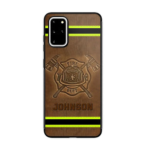 Personalized Firefighter Custom Name Leather Phonecase Printed KVH23949