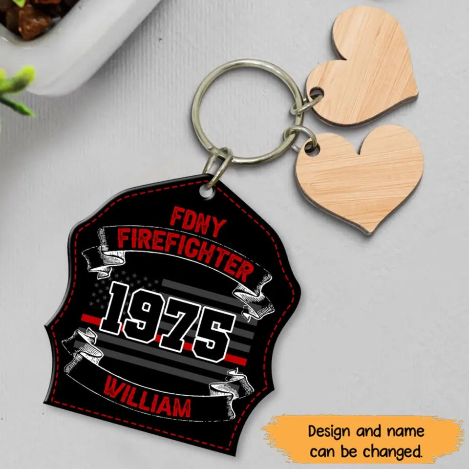 Personalized Firefighter Helmet Shield Aluminium Keychain Printed QTHN954