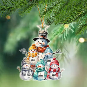 Personalized Snowman Grandma Custom Name Acrylic Ornament Printed NTMTHN23964