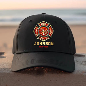 Personalized Fire Rescue Courage Nonor Firefighter Gift Black Cap 2D Printed KH23972