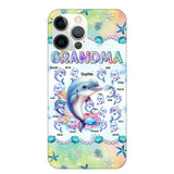 Personalized Grandma Dolphin Kid Names Ocean Vibes Phonecase Printed LVA23989