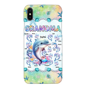 Personalized Grandma Dolphin Kid Names Ocean Vibes Phonecase Printed LVA23989