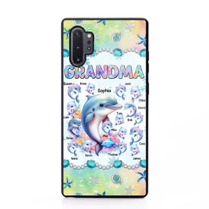 Personalized Grandma Dolphin Kid Names Ocean Vibes Phonecase Printed LVA23989