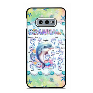 Personalized Grandma Dolphin Kid Names Ocean Vibes Phonecase Printed LVA23989