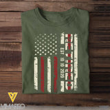 Personalized Retired Firefighter Thin Red Line T-shirt Printed QTHN996