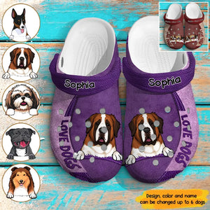 Personalized Dogs & Names Dog Lovers Gift Clogs Slipper Shoes Printed HTHKVH23993