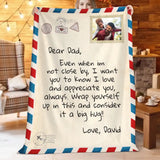 Personalized Upload Your Photo Gift for Dad Father's Day Gift Sherpa or Fleece Blanket Printed HTHVQ231017