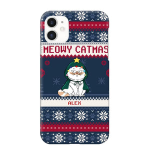 Personalized Meowy Catmas Cat Xmas Ugly Christmas Gift Phonecase Printed LVA231022