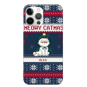 Personalized Meowy Catmas Cat Xmas Ugly Christmas Gift Phonecase Printed LVA231022