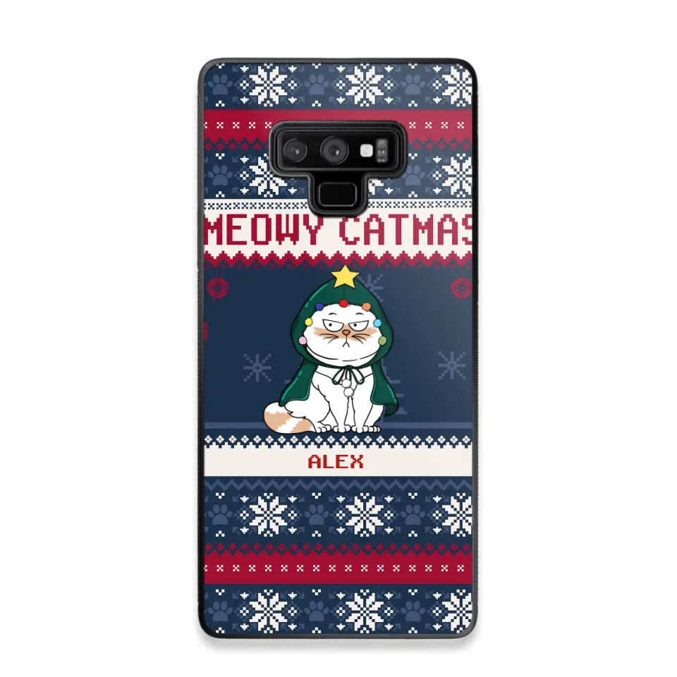 Personalized Meowy Catmas Cat Xmas Ugly Christmas Gift Phonecase Printed LVA231022