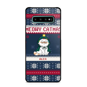 Personalized Meowy Catmas Cat Xmas Ugly Christmas Gift Phonecase Printed LVA231022