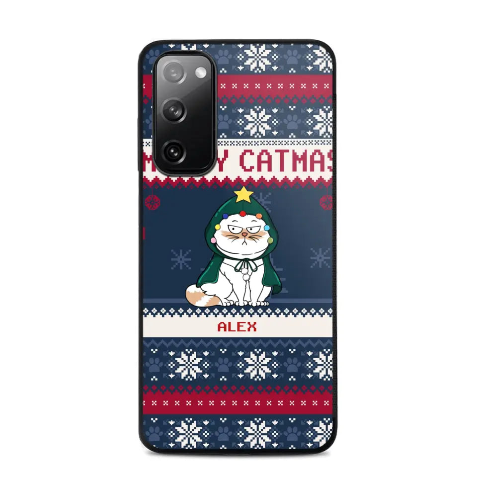 Personalized Meowy Catmas Cat Xmas Ugly Christmas Gift Phonecase Printed LVA231022