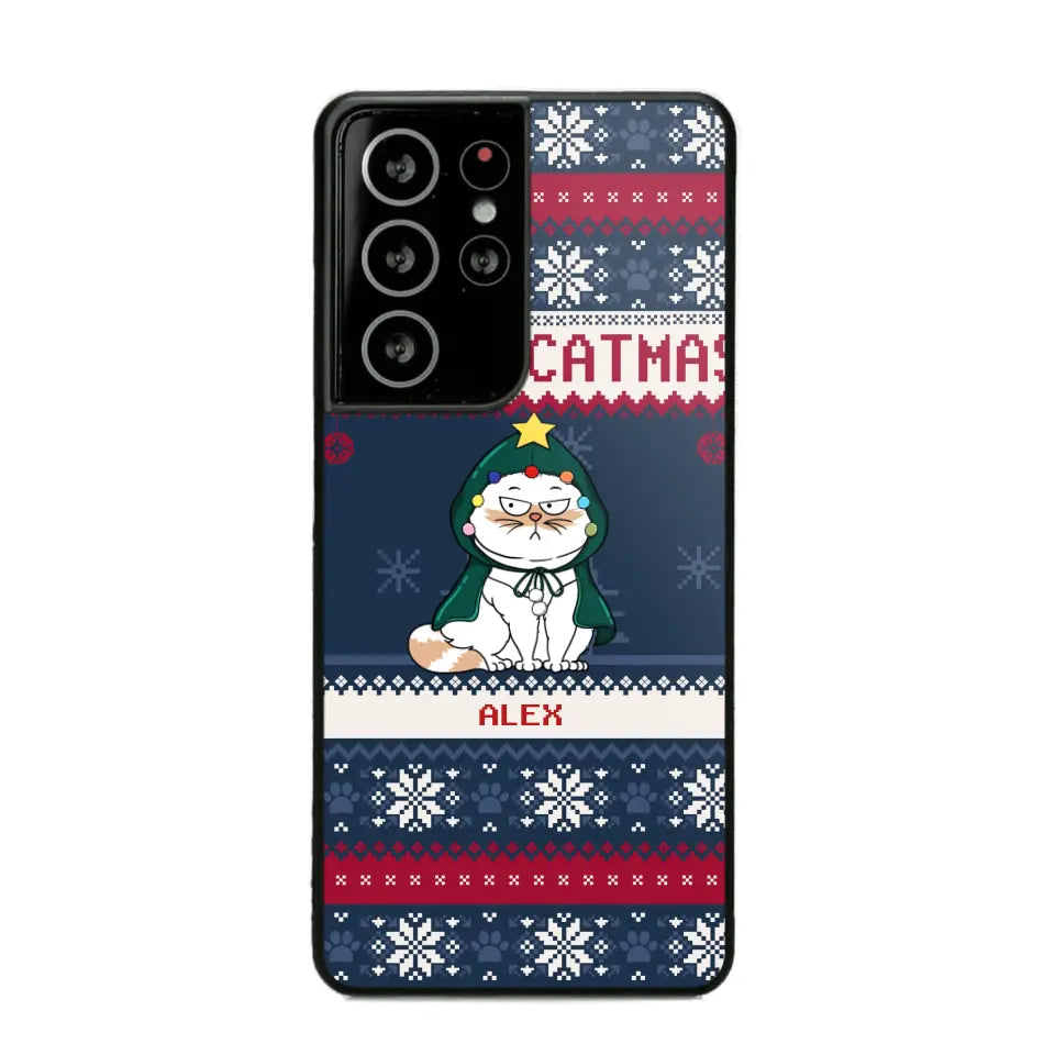 Personalized Meowy Catmas Cat Xmas Ugly Christmas Gift Phonecase Printed LVA231022