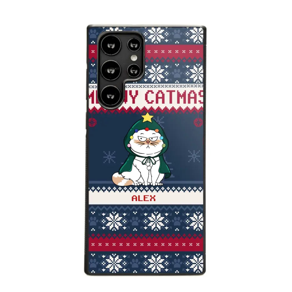 Personalized Meowy Catmas Cat Xmas Ugly Christmas Gift Phonecase Printed LVA231022