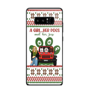 Personalized A Girl Her Dogs And Her Jeep Jeep Girl Phonecase Printed MTHN231038