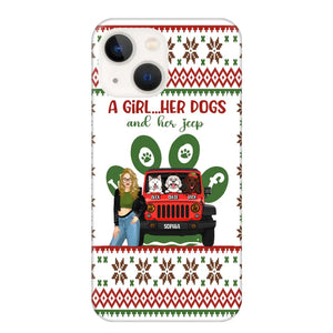 Personalized A Girl Her Dogs And Her Jeep Jeep Girl Phonecase Printed MTHN231038