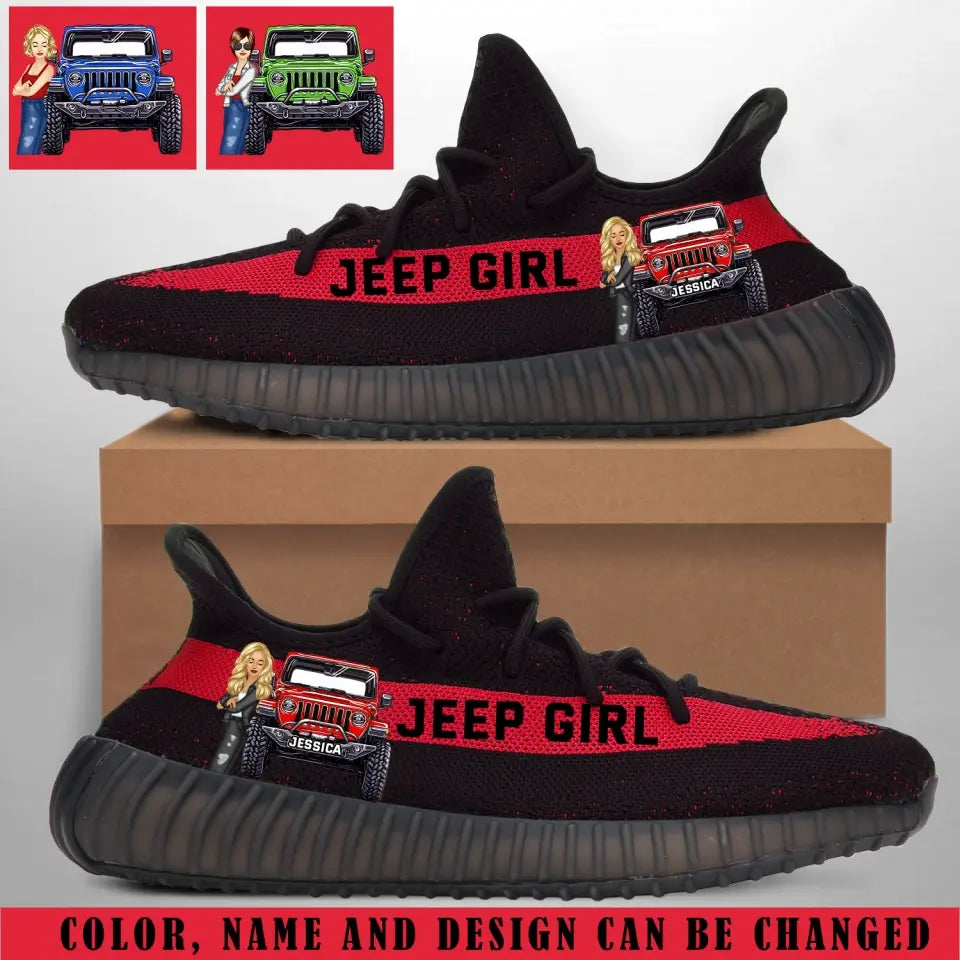 Personalized Jeep Girl Custom Name Yeezy Shoes Printed KVH231051