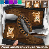 Personalized Cat Cute Cat Lovers Gift Leather Boots Printed KVH231057