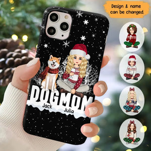 Personalized Dog Mom Girl Xmas Dog Lovers Gift Christmas Gift Phonecase Printed LVA231063