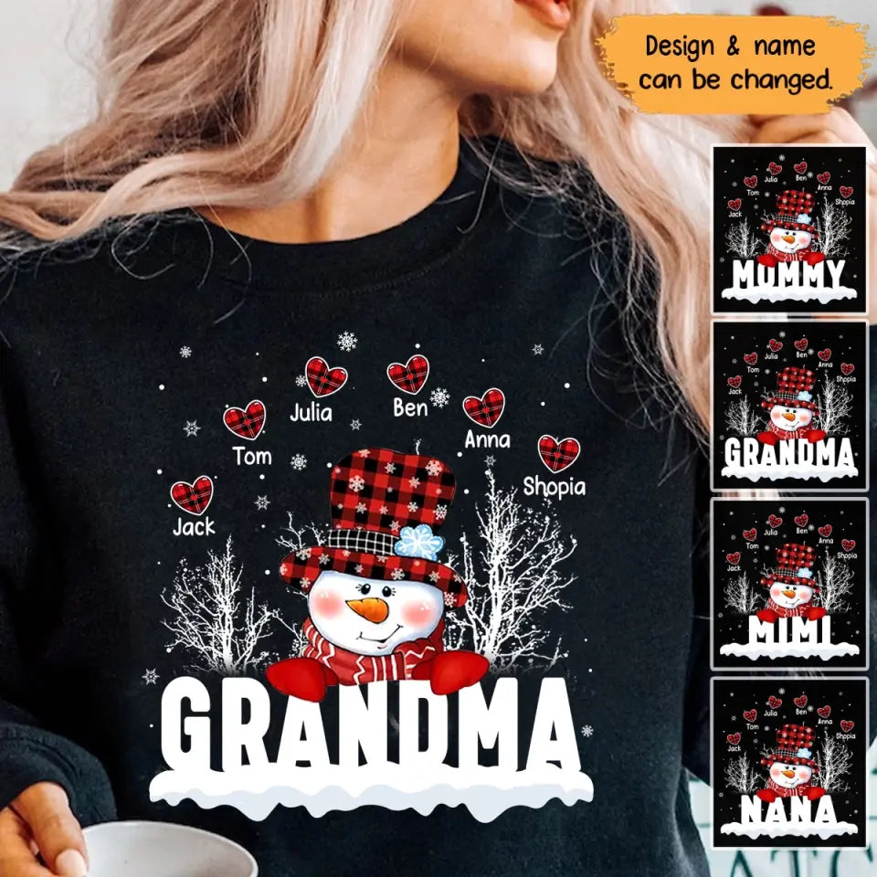 Personalized Grandma Snowman Custom Name Xmas Snow Vibes Christmas Gift Sweatshirt Printed LDMLVA231072