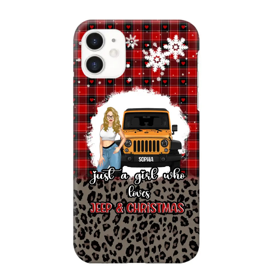 Personalized Just A Girl Who Loves Jeep & Christmas Christmas Gift Phonecase Printed NTMTHN231083