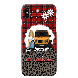 Personalized Just A Girl Who Loves Jeep & Christmas Christmas Gift Phonecase Printed NTMTHN231083