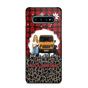 Personalized Just A Girl Who Loves Jeep & Christmas Christmas Gift Phonecase Printed NTMTHN231083