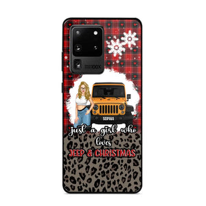 Personalized Just A Girl Who Loves Jeep & Christmas Christmas Gift Phonecase Printed NTMTHN231083