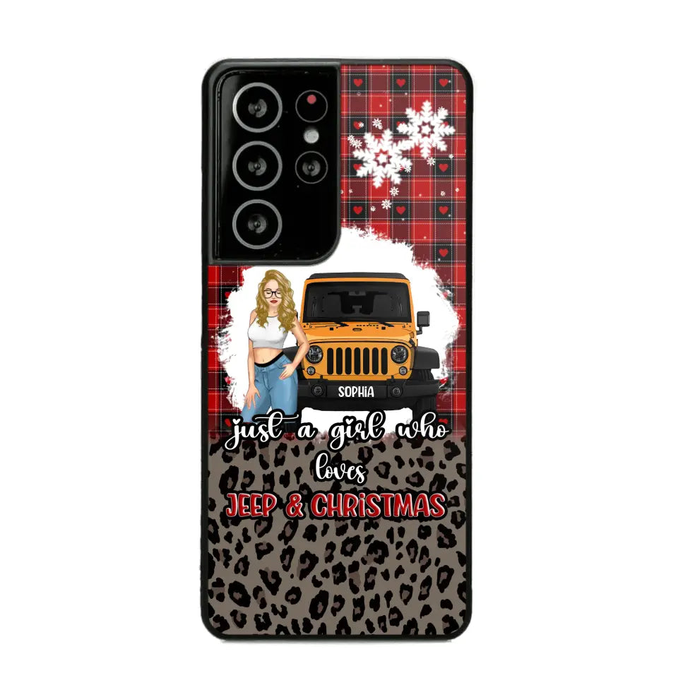 Personalized Just A Girl Who Loves Jeep & Christmas Christmas Gift Phonecase Printed NTMTHN231083