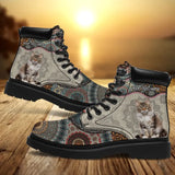 Personalized Upload Your Photo Cat Lover Gift Leather Boots  Printed HTHVQ231113