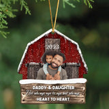 Personalized Upload Your Photo Daddy & Daughter Not Always Eye To Eye But Always Heart To Heart Wooden Ornament Printed HTHHN231131