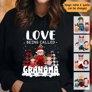 Personalized Love Being Called Grandma Kid Names Christmas Gift Hoodie 2D Printed LVA231159