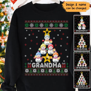 Personalized Title Grandma Snowman Christmas Gift Sweater Printed QTLVA1193