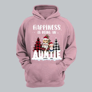 Personalized Happiness Is Being An Auntie Kid Names Christmas Gift Hoodie 2D Printed LVA231144