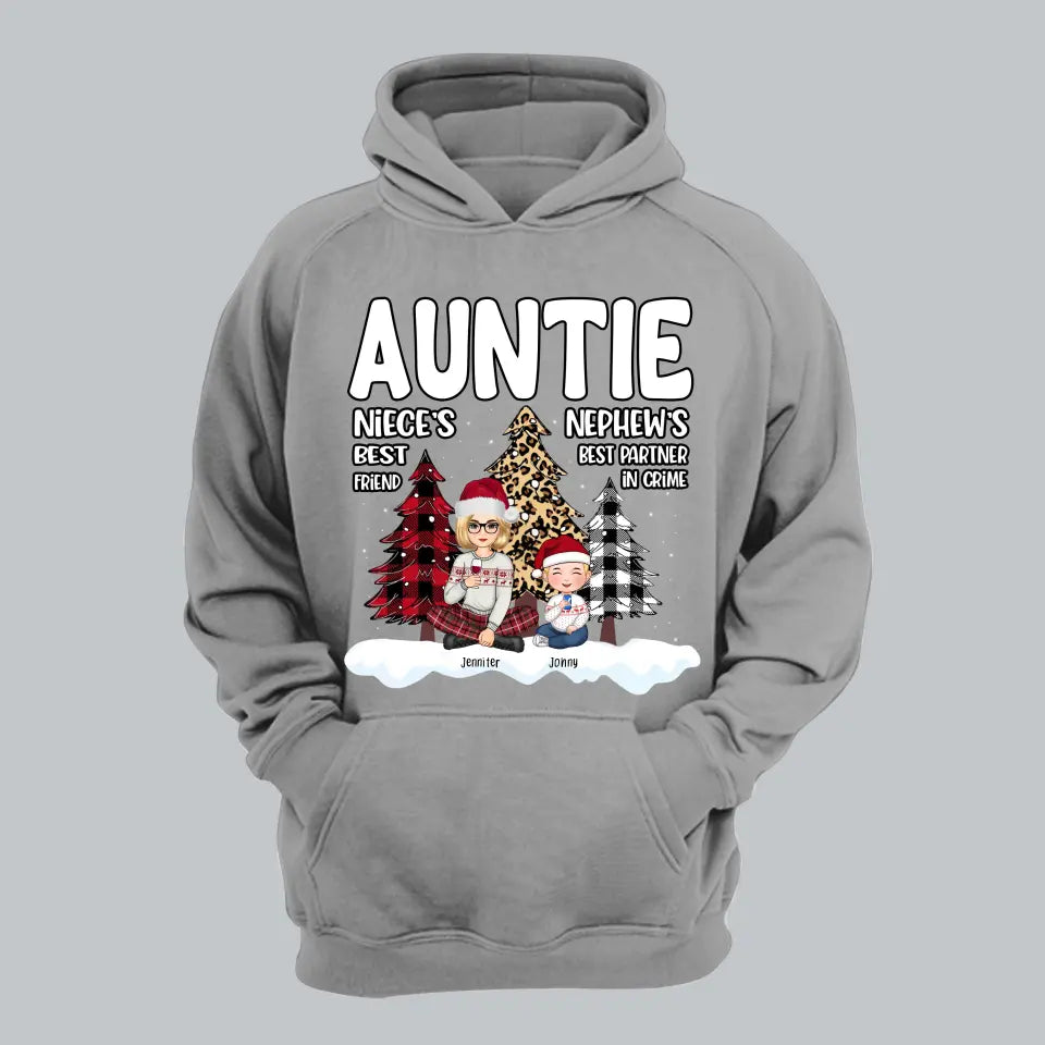 Personalized Auntie Niece's Best Friend Nephew's Best Partner In Crime Christmas Gift Hoodie 2D Printed HN231203