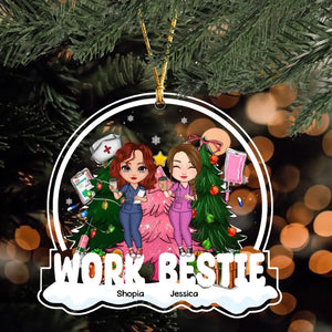 Personalized Work Bestie Nurse Christmas Gift Acrylic Ornament Printed LDMKVH231211