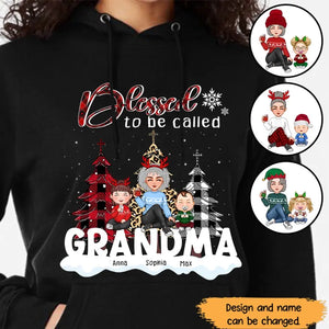 Personalized Blessed To Be Called Grandma Christmas Gift Hoodie 2D Printed HN231207