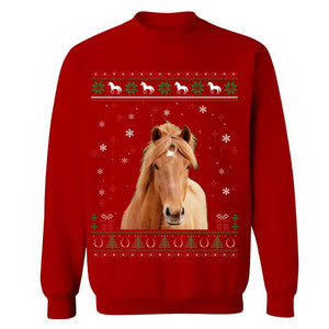 Personalized Upload Your Horse Photo Horse Christmas Gift Sweatshirt Printed LDMVQ231209